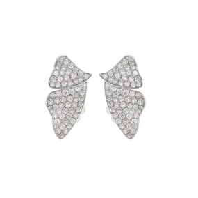 White Diamond Petal Earrings