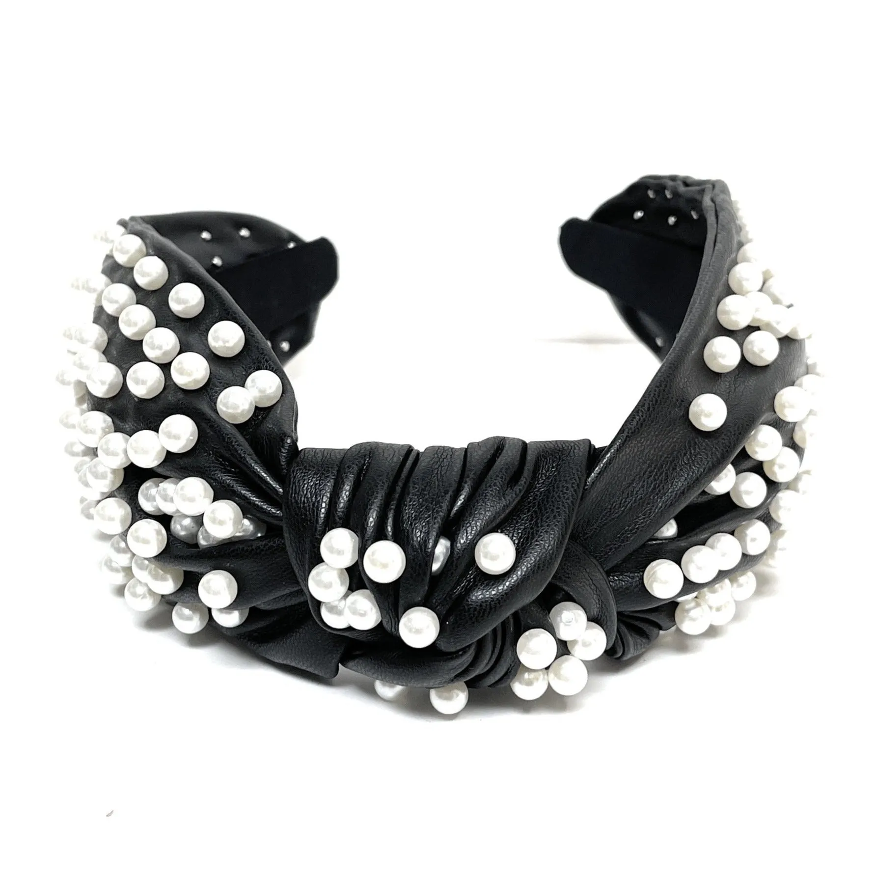 Wide Pearl PU Leather Knot Headband (more colors)