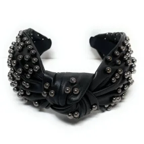 Wide Pearl PU Leather Knot Headband (more colors)
